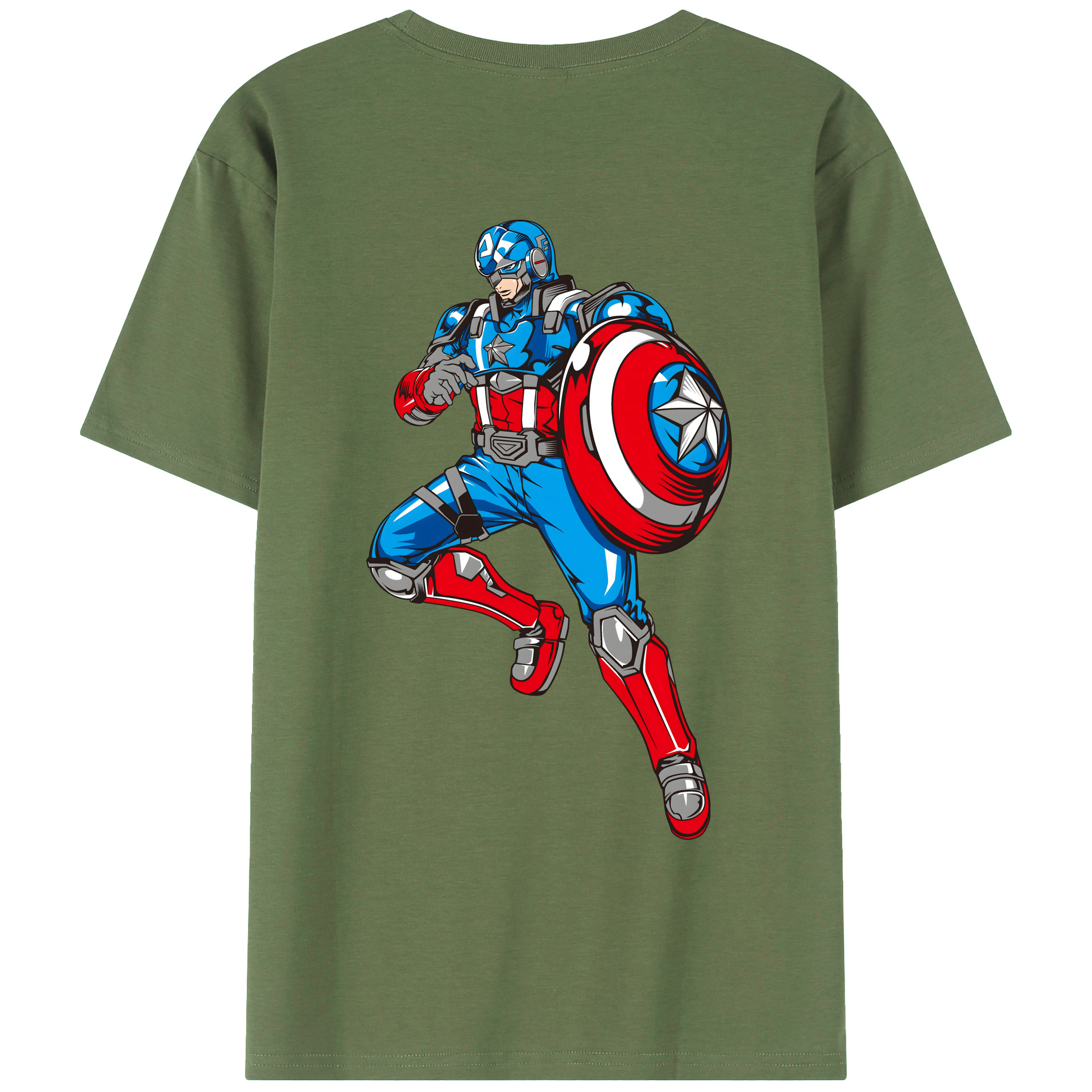 （画像用） アベンジャーズ The Avengers 綿100％ メンズ半袖Tシャツ（バックプリント） 通気性